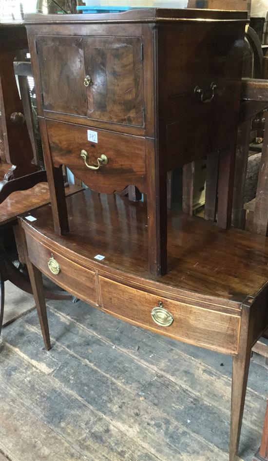 Mahogany side table & commode